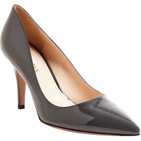 gray vernice prada leather pumps|Prada Livermore.